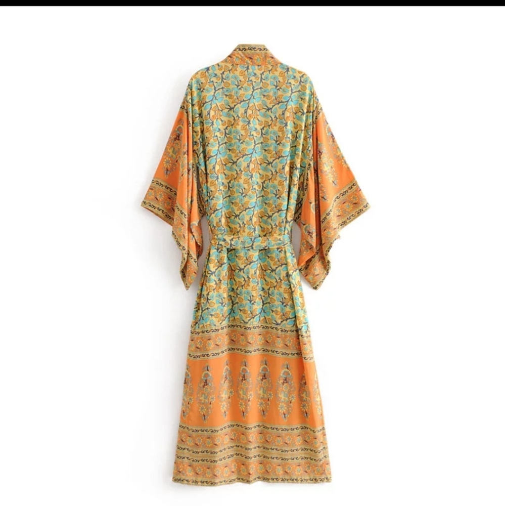 NEW VINTAGE BOHEMIAN ROBE KIMONO - Picture 3 of 15